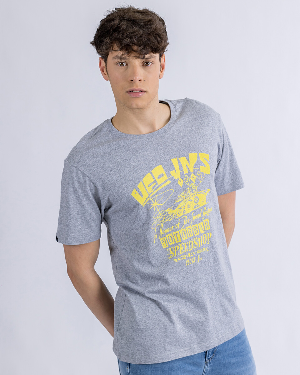 Camiseta en algodón estampada UFO Speedway gris - XL 