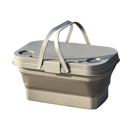 Cesta Canasta Plegable Para Picnic Gris