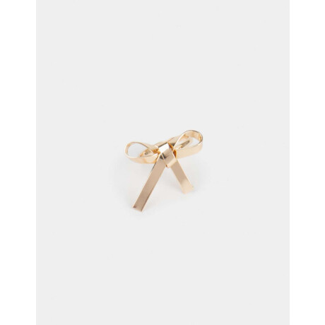 Anillo De Moño Metálico Dorado
