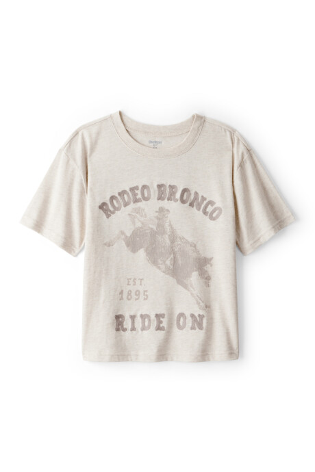 Remera de algodón, estampa rodeo Sin color