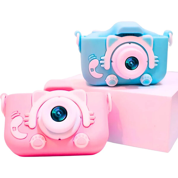 Cámara de fotos infantil con pantalla Azul