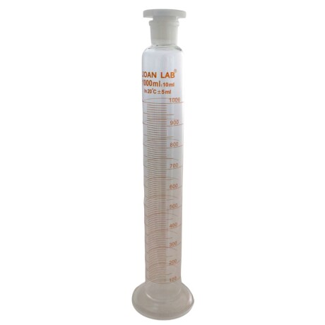 Probeta base hexagonal con tapa 1000 mL
