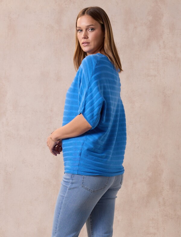 Buzo Dolman Acanalado AZUL