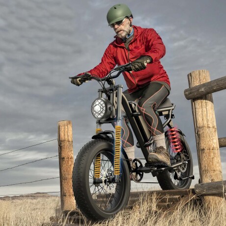 Bicicleta Eléctrica Gyroor Z8 R20 Diseño Motocicleta con Luz Negro