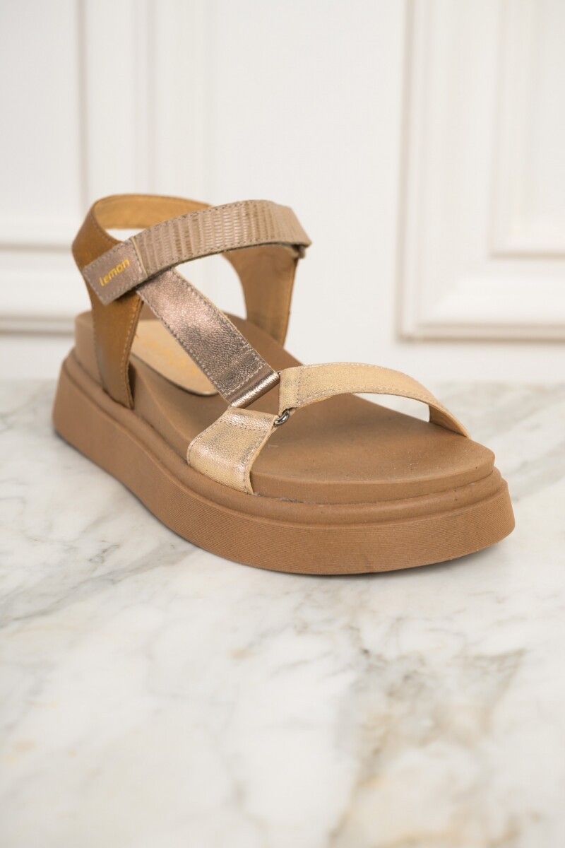 Sandalia Combinada - Oro Viejo 