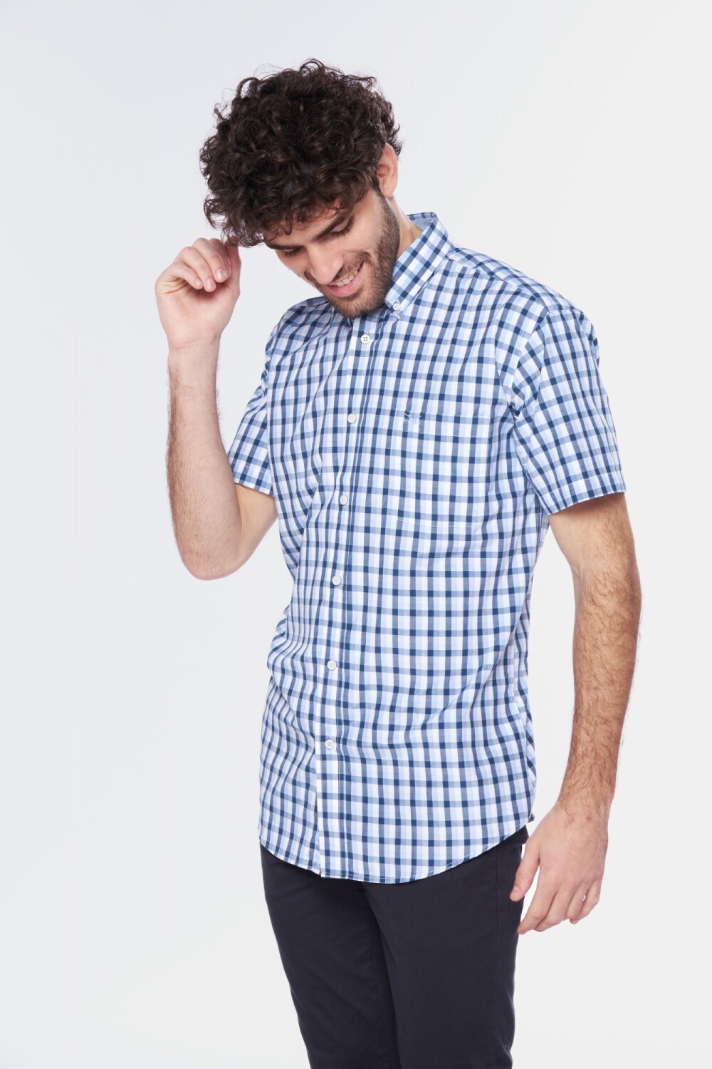 CAMISA A CUADROS Azul