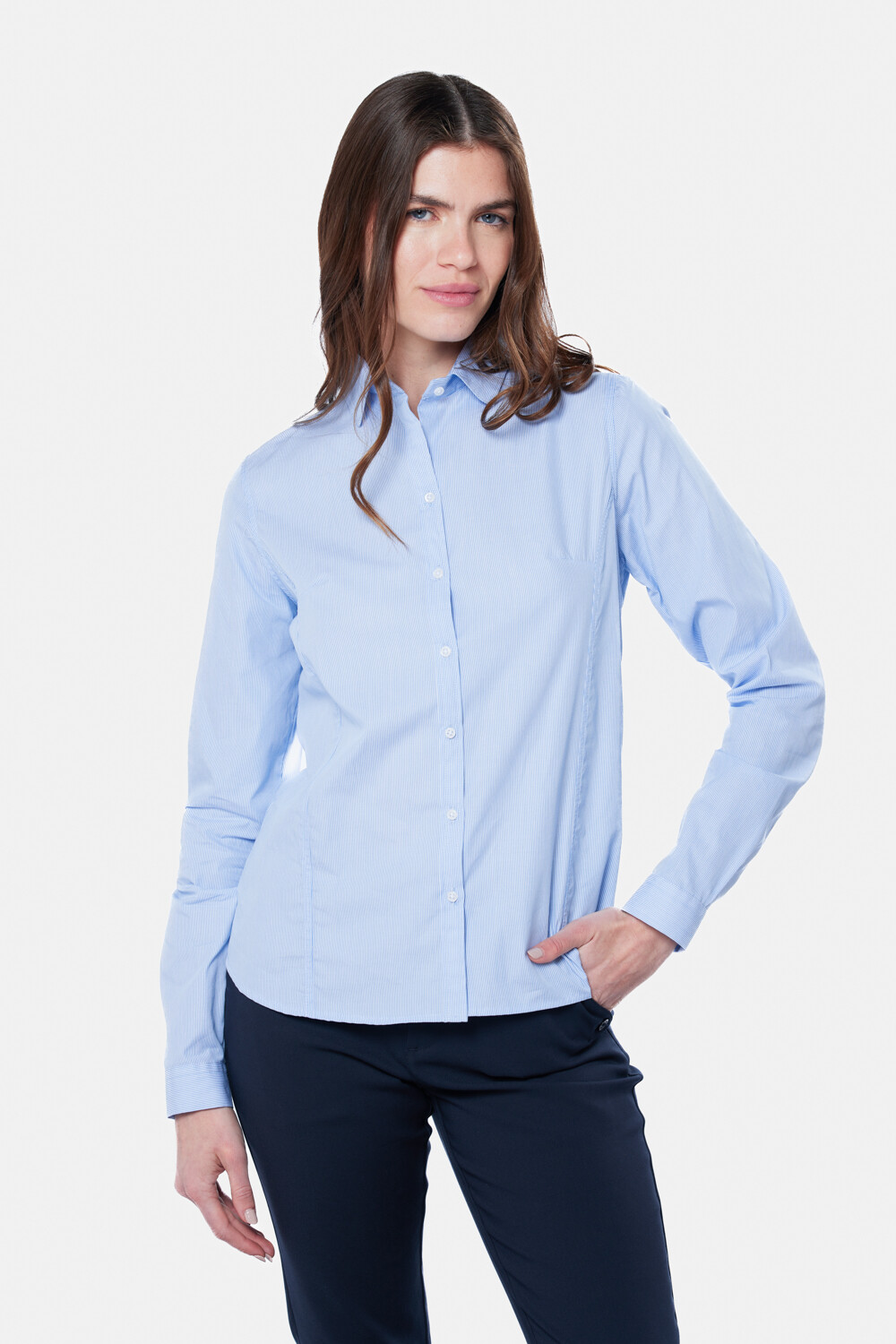 CAMISA ENTALLADA Azul