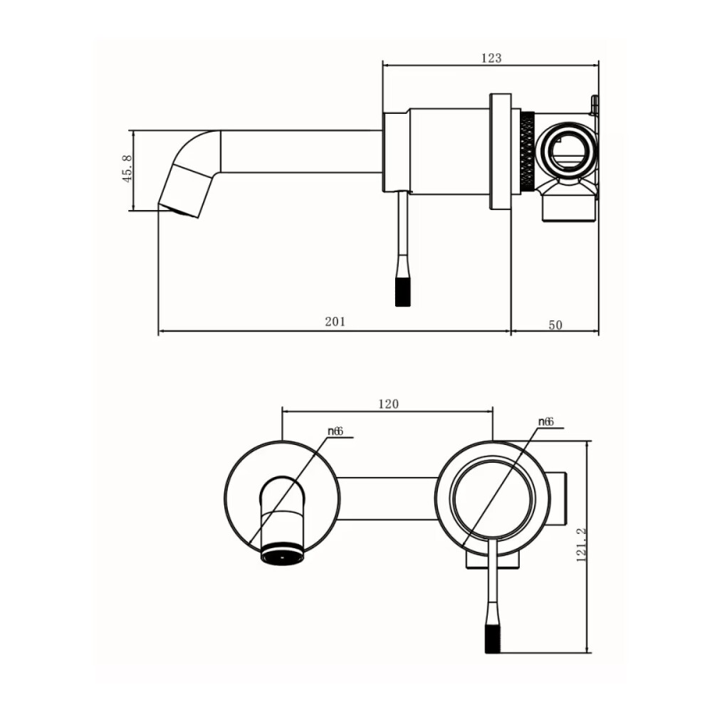 Grifería de lavatorio Monocomando de pared Signature Oro cepillado Grifería De Lavatorio Monocomando De Pared Signature Oro Cepillado