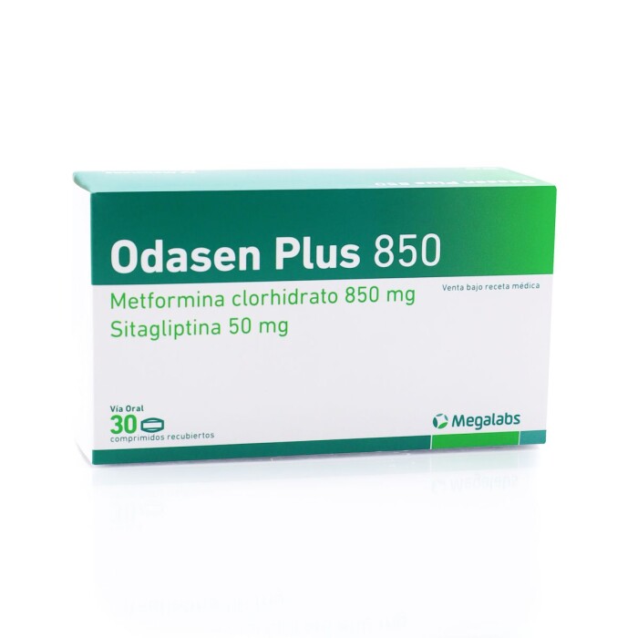 ODASEN PLUS 850 MG CJ X 30 COMP. REC. única