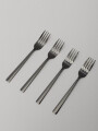 Tenedor De Postre Asher Set 4un. Negro Brillante Color Unico