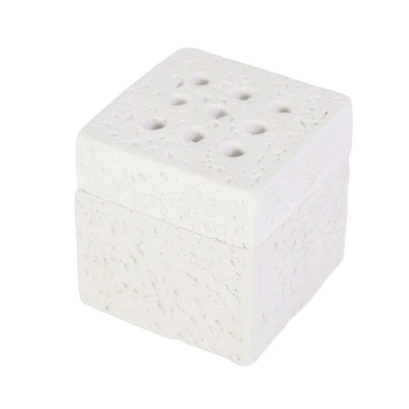 QUEMADOR BLANCO CUAD P/INCIENSO 3Pzas 7X6.5CM Unica
