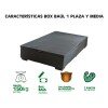 Box Baúl Negro Para Colchón De 1 plaza y media Box Baúl Negro Para Colchón De 1 Plaza Y Media