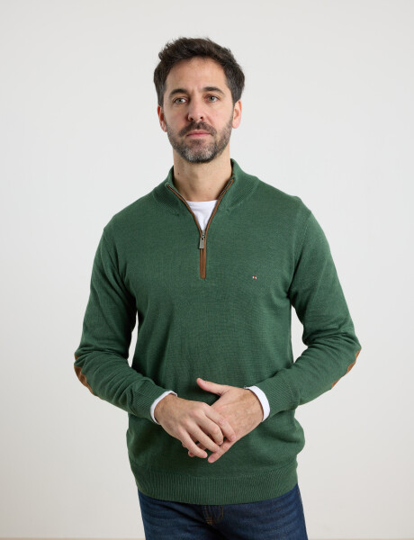 Sweater Medio Cierre Harrington Label Verde