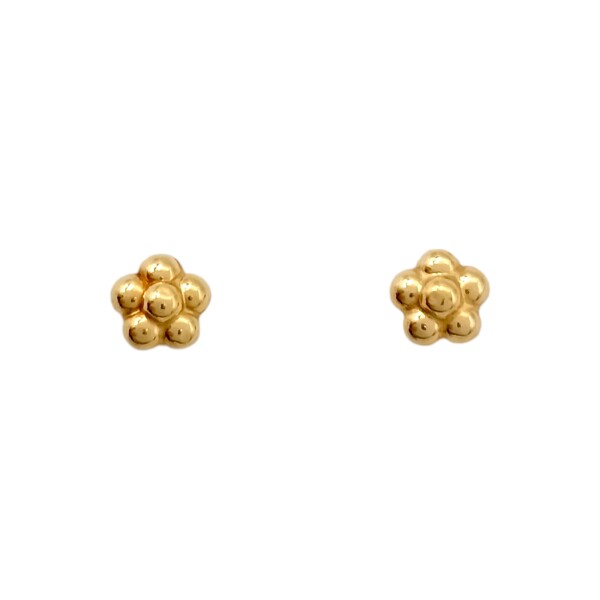 Caravanas Flor Oro 18k- Oro 18k - Sin piedra- CA9501 sinpiedra