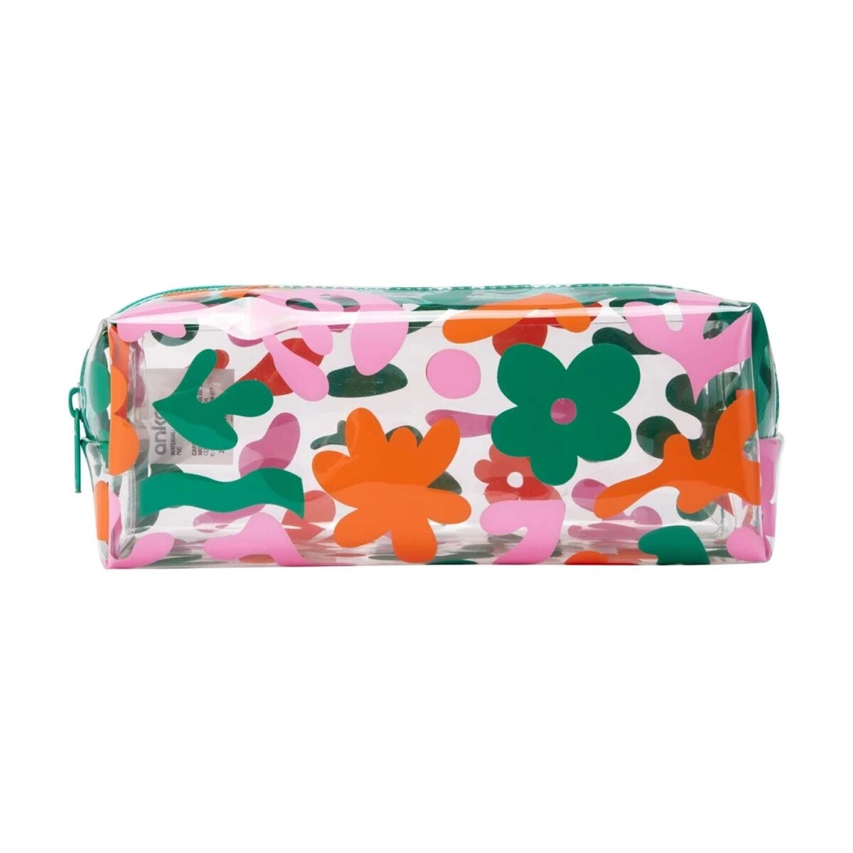 Cartuchera Estuche en PVC Diseño Floral p/ Lápices Lapiceras - Verde 