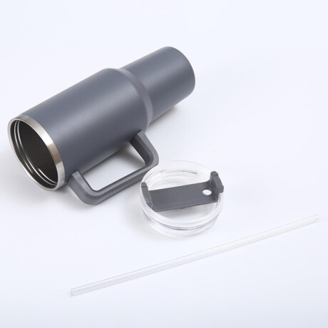 Vaso Térmico De Acero Con Asa 1200 ML Gris