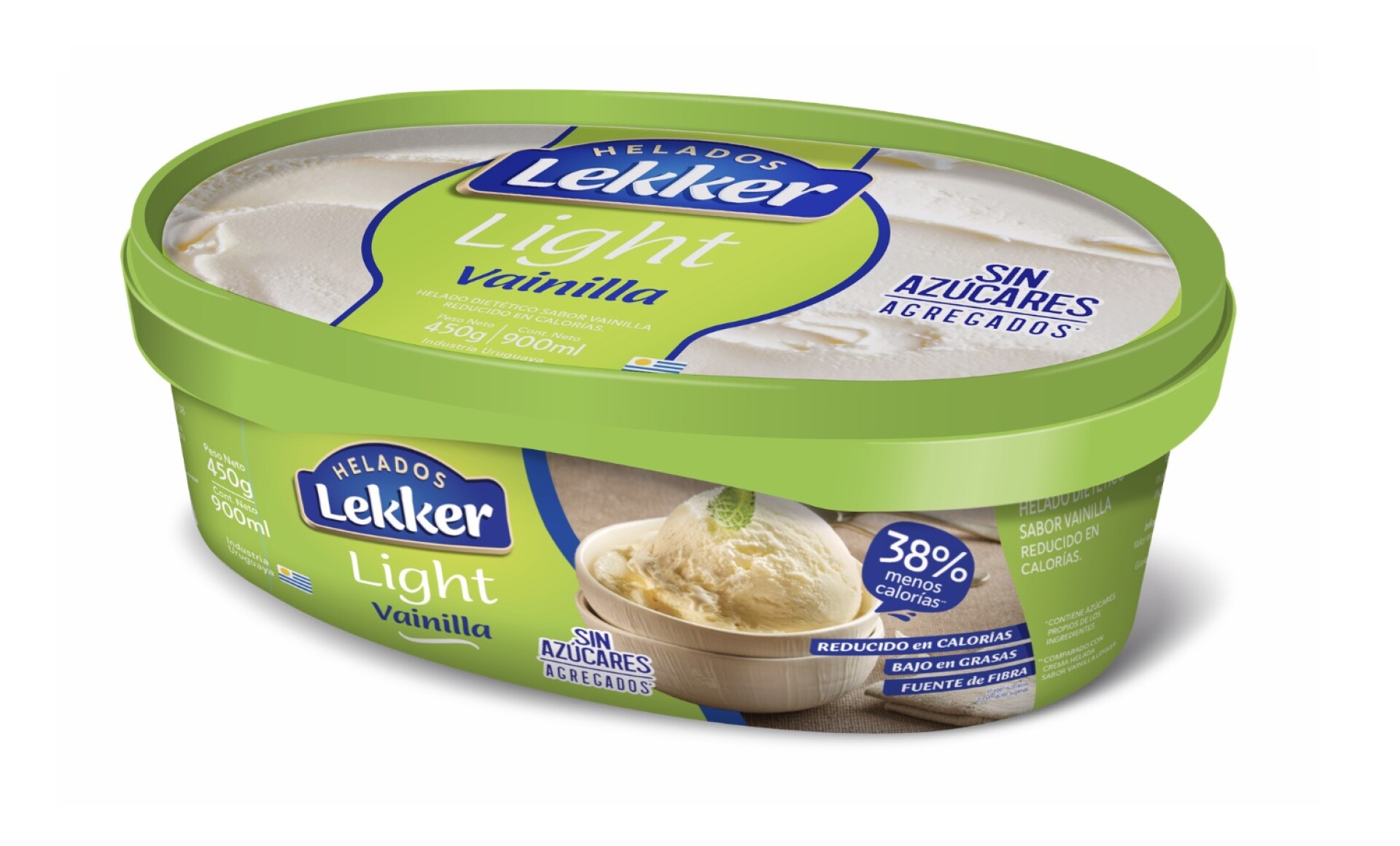 HELADO LIGHT VAINILLA LEKKER 900ML 