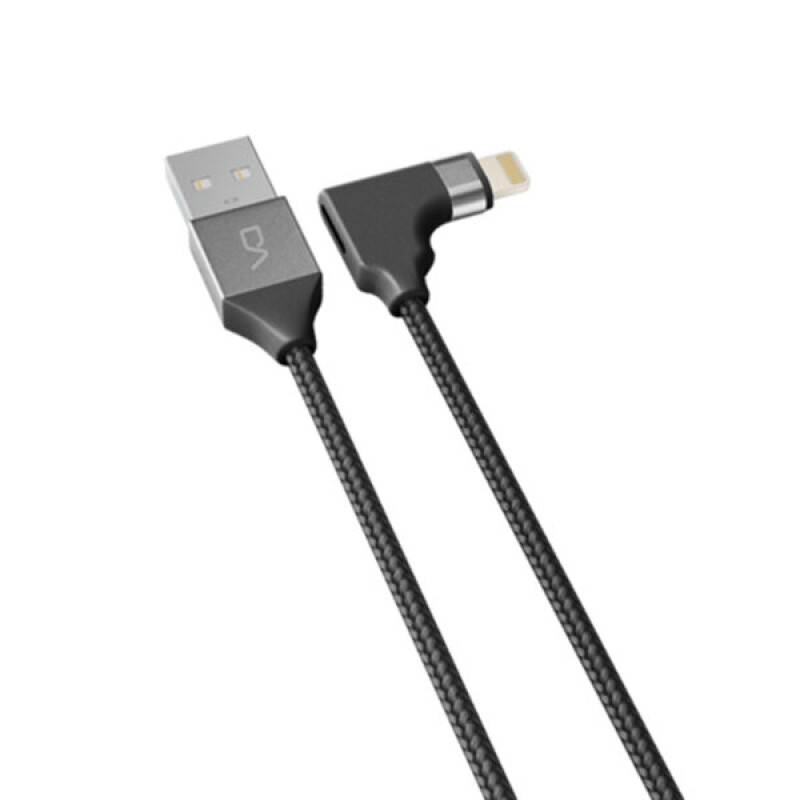Cable Da iPhone 2 En1 Lateral Negro