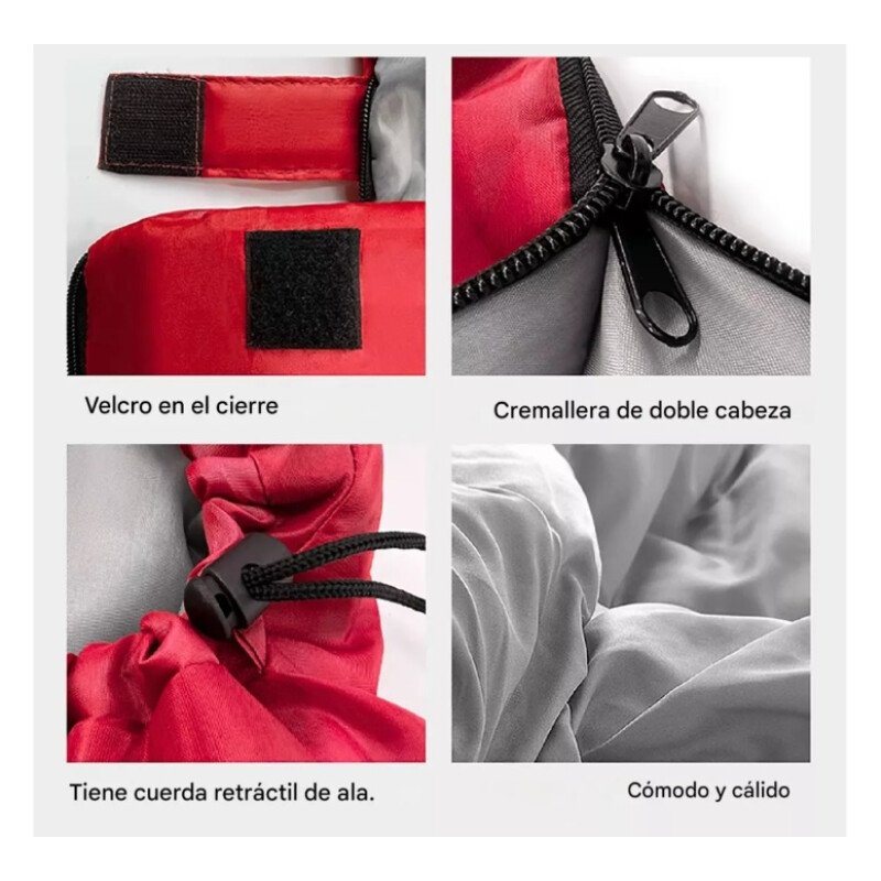 Saco De Dormir Con Capucha Rojo