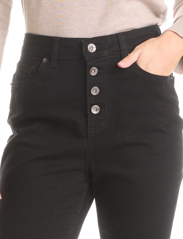 Jean Bootcut Botones NEGRO