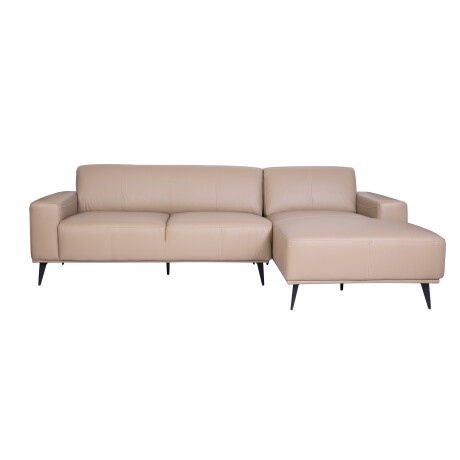 SOFÁ C/CHAISE CUERO-100-NATURAL VERDE 2050 KHAKI