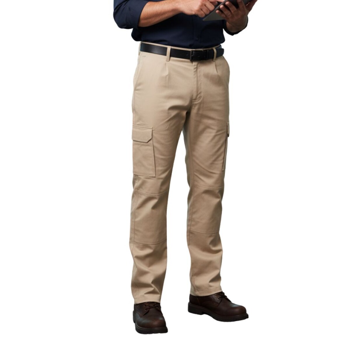 Pantalón brin cargo - Beige 