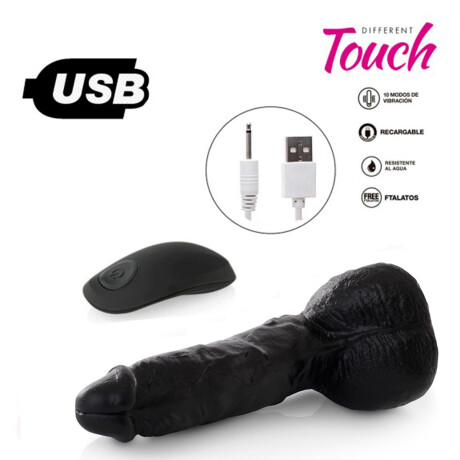 Vibrador Realista A Control Remoto Recargable USB Negro