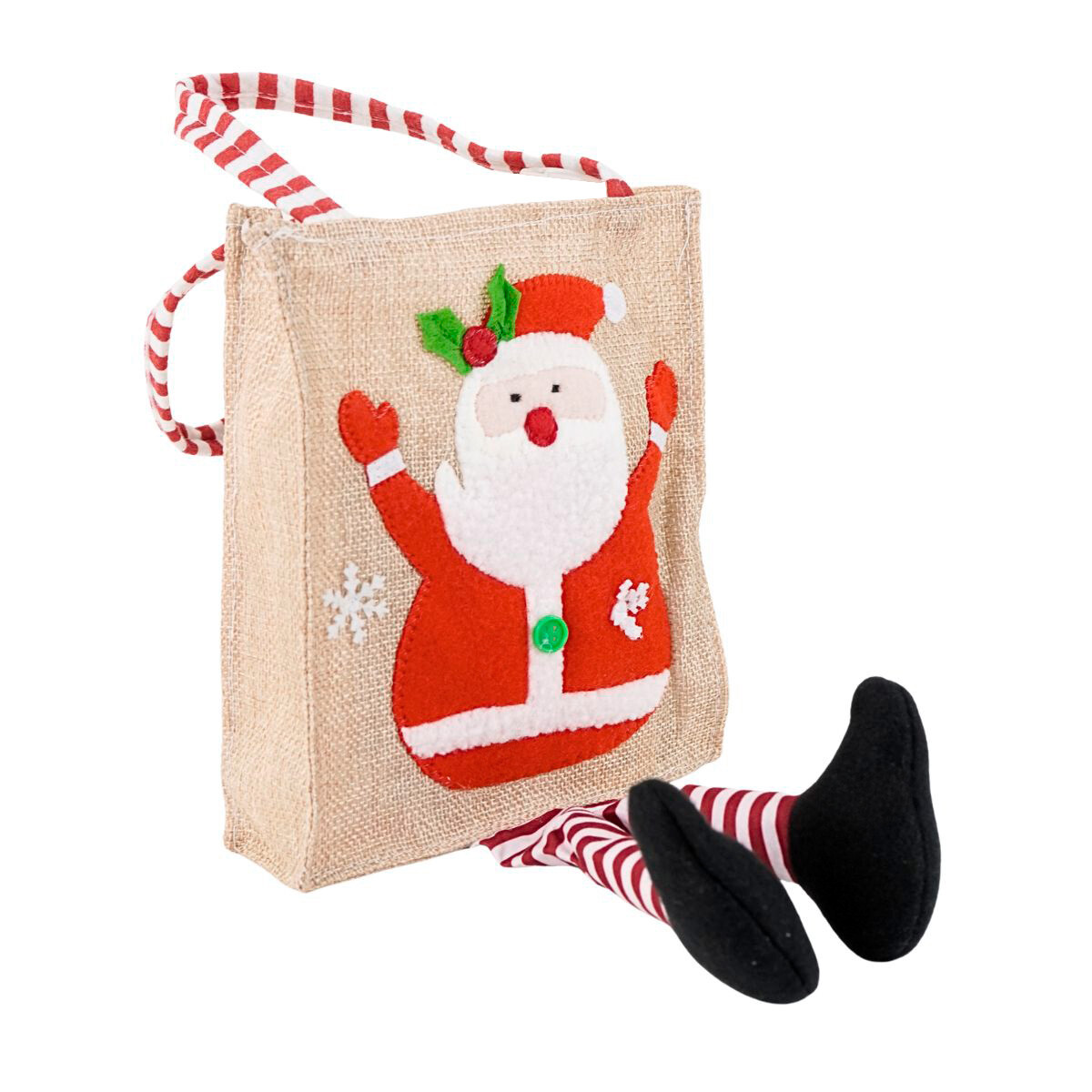 Bolsa de arpillera navideña 