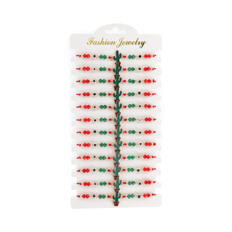 PULSERA OJO TURCO X12 UNIDADES Gp010/verde/rojo