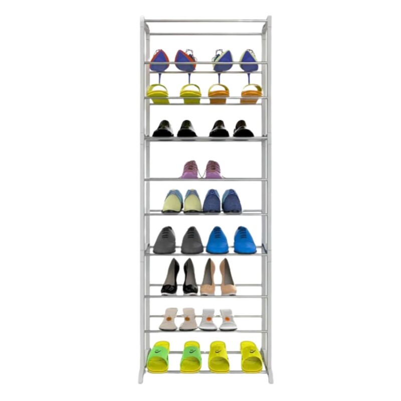 Zapatera 10 Niveles Rack Zapatos Organizador Color Blanco Zapatera 10 Niveles Rack Zapatos Organizador Color Blanco