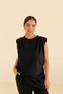 CAMISETA HOMBRERAS Negro