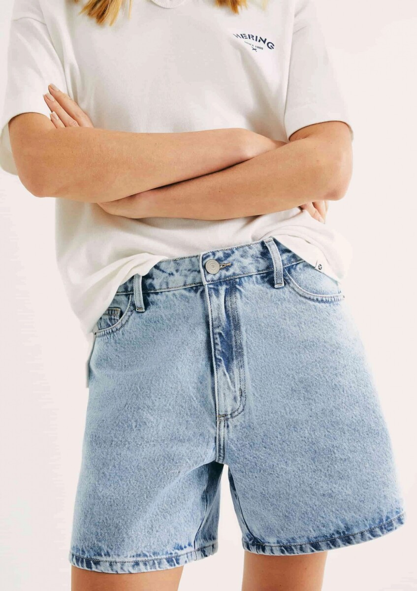 SHORT DE CINTURA ALTA - AZUL 