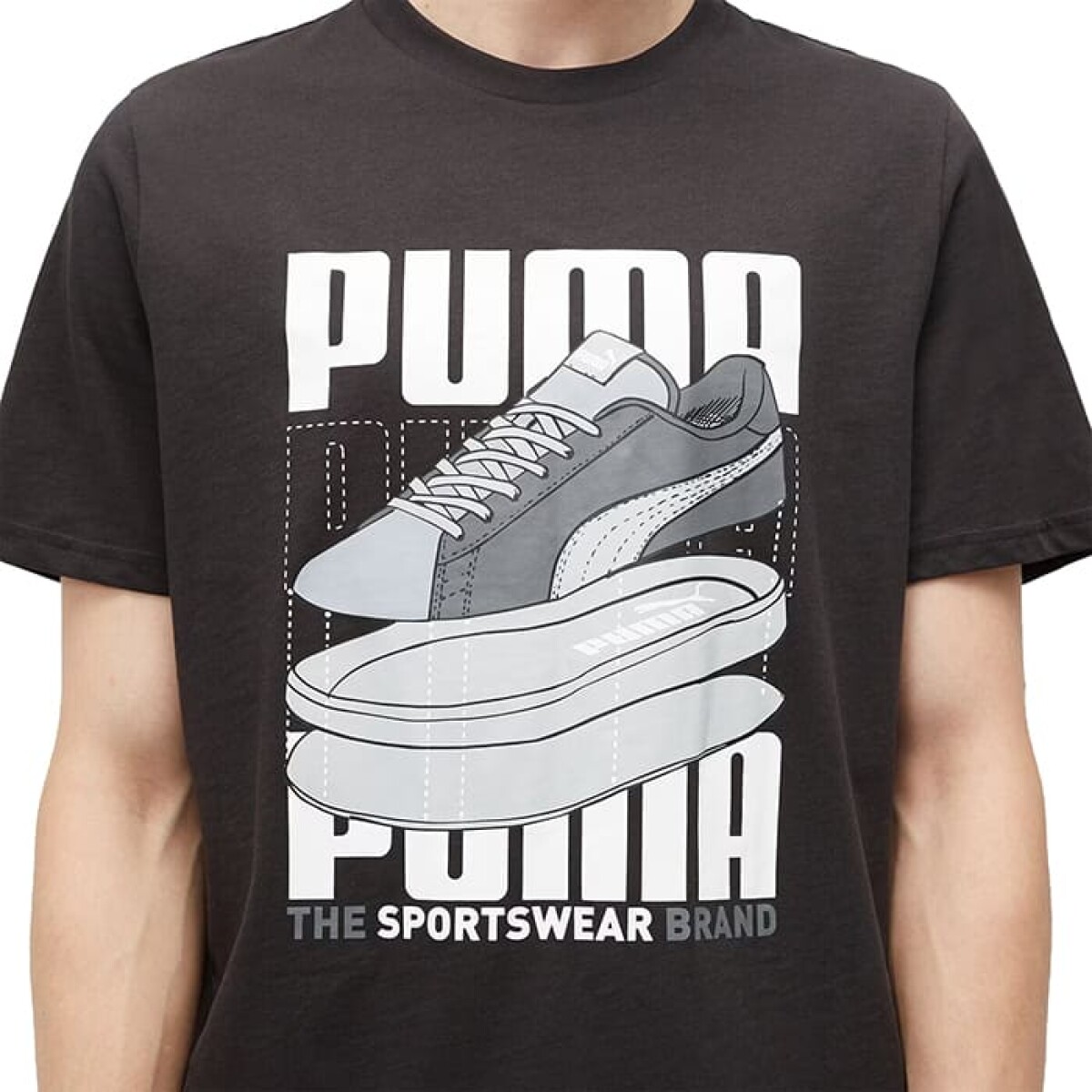 Remera Puma Graphics Vertical de Hombre - 677186 01 - Negro 
