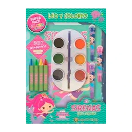 Libro Leo y Coloreo Sirenas Superpack 001