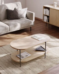 Mesa de centro Palmia 110 x 55 cm madera maciza de mango patas acero acabado negro Mesa de centro Palmia 110 x 55 cm madera maciza de mango patas acero acabado negro