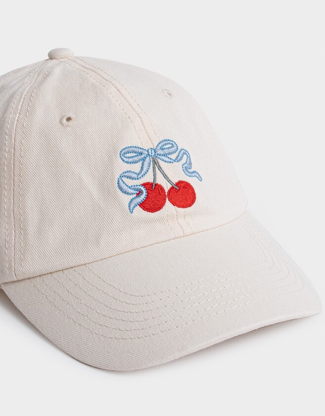 Caps Denim Gorra Denim Cherry - Blanco Crudo