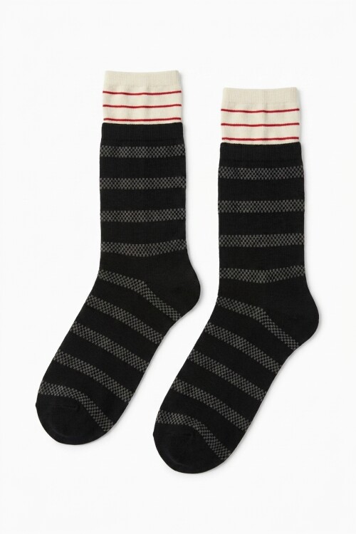 Medias color block negro