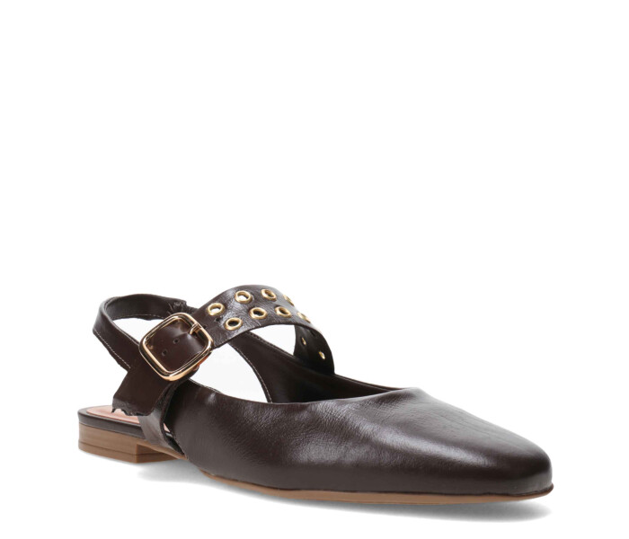 Zapato con pulsera y hebilla Marron