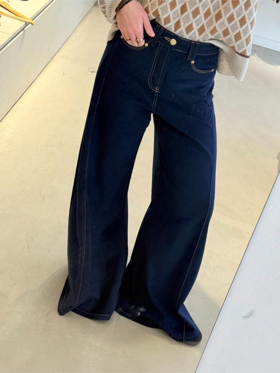 Pantalón Wide XL Corderoy - Azul 