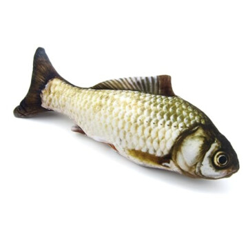 Juguete Gato Pescado Con Movimiento Interactivo Movil Variante Color Blanco Amarillo