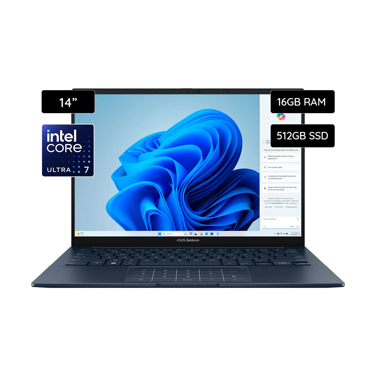 Notebook Asus Zenbook 14 OLED UX3405MA-PZ230W Ultra 7-155H 