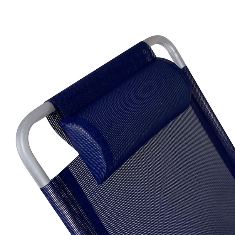 Reposera Plegable de Aluminio Con Almohadilla AZUL