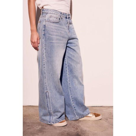 Jean Wide Leg Cierres Denim