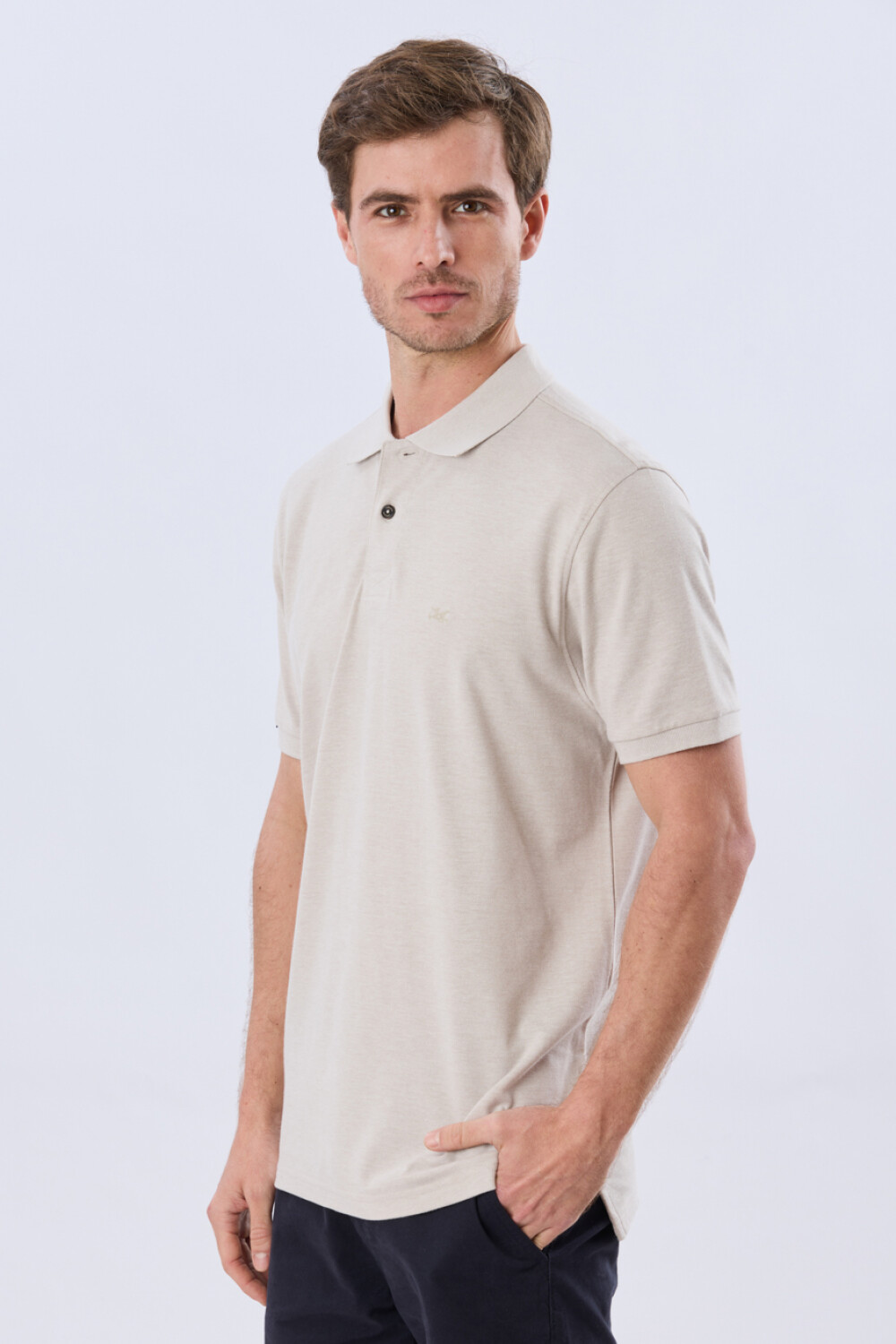 REMERA POLO LISA PIQUÉ Beige