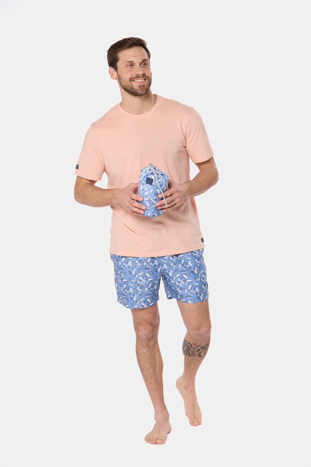 SHORT DE BAÑO ESTAMPADO Azul