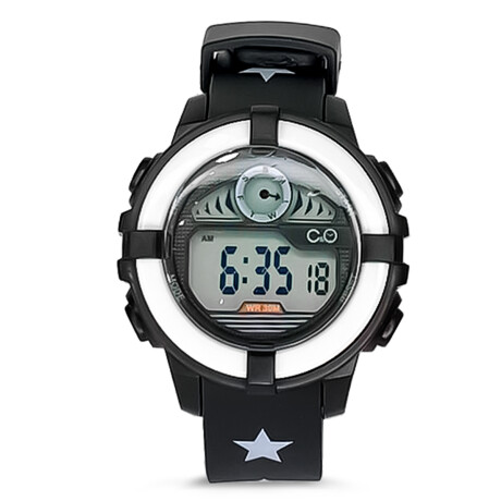 Reloj Infantil C&O Sport Con Luz Y Alarma + Estuche Negro