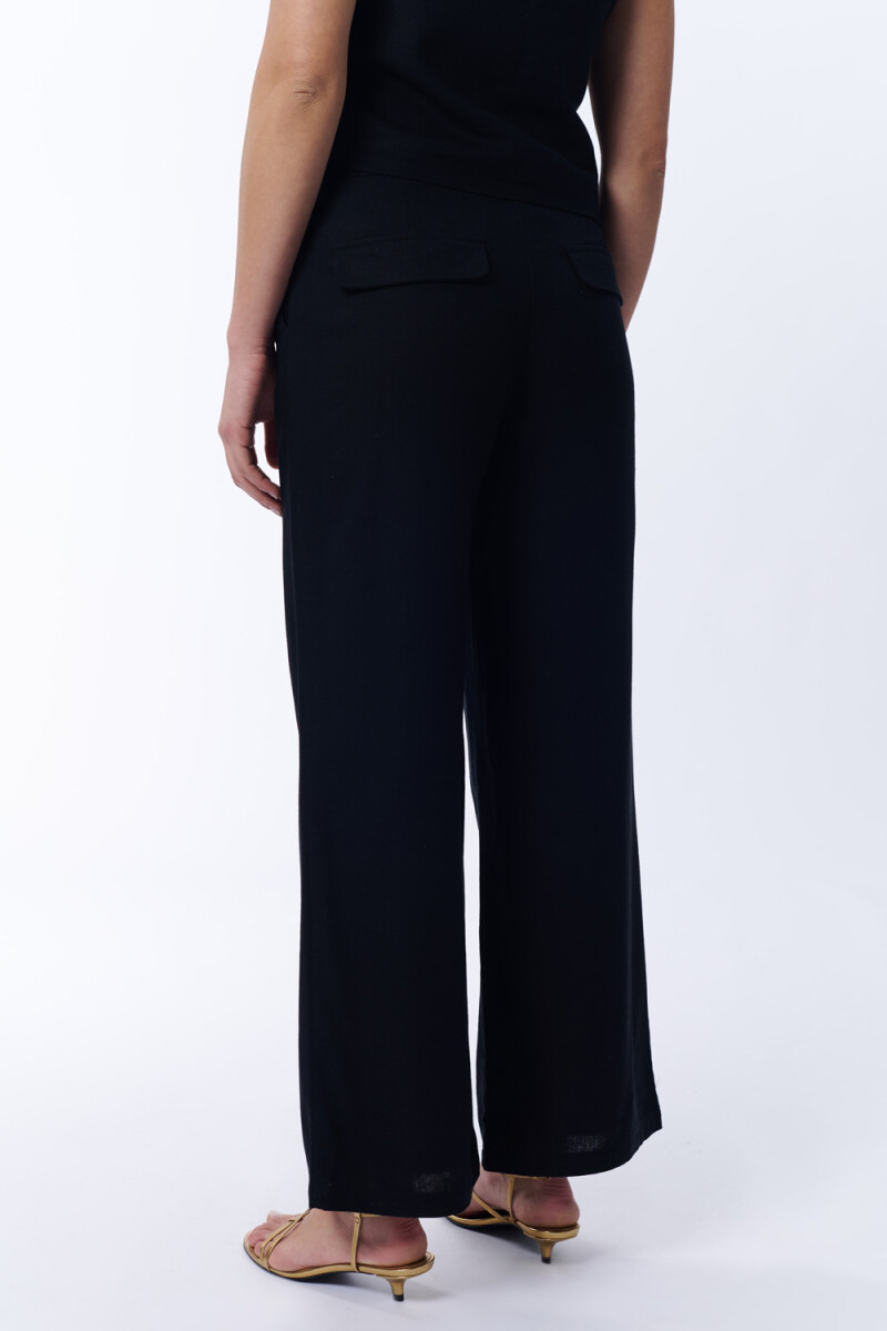 Pantalón Formal Con Lino Negro