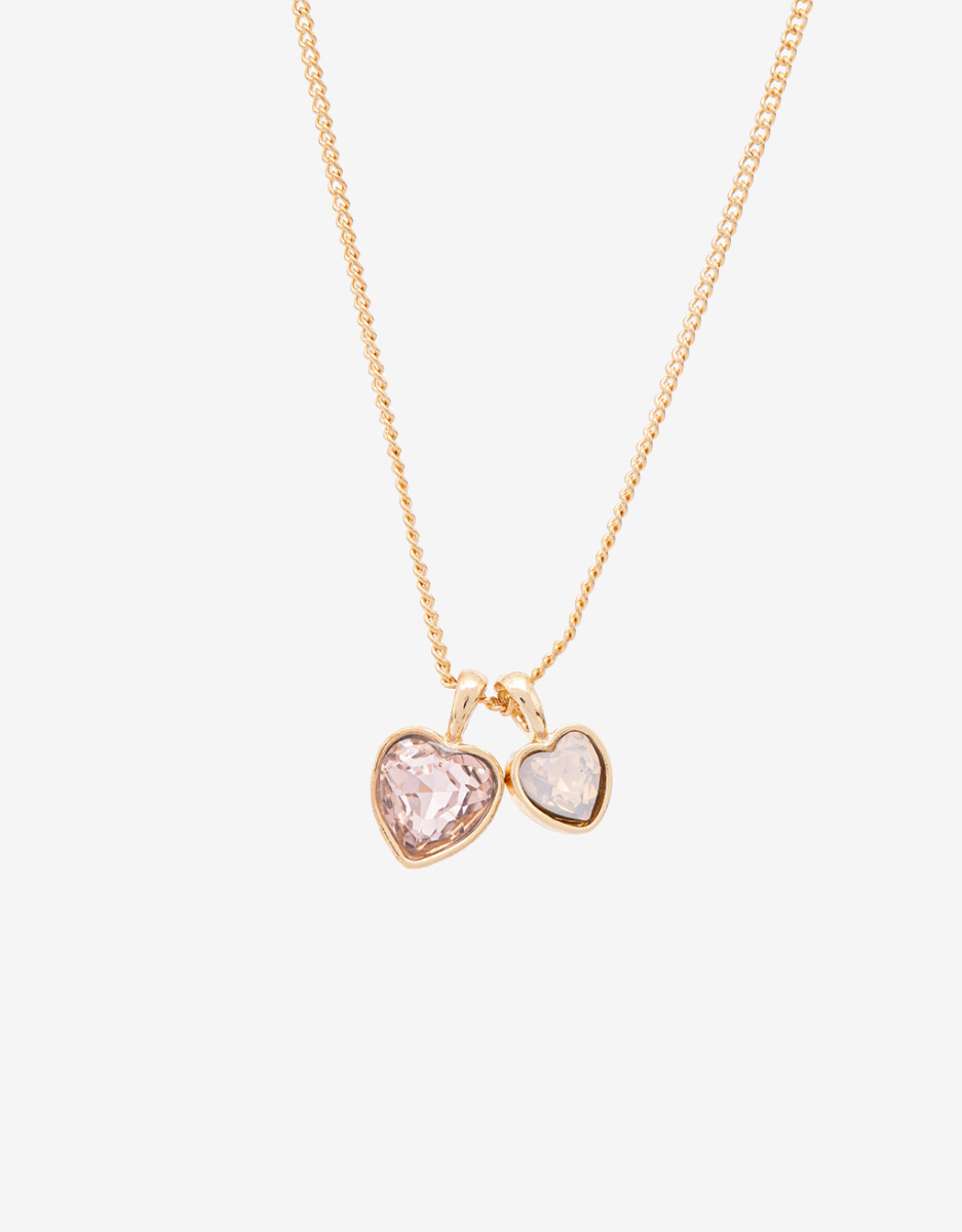 Collar Con Dije Doble Corazón 