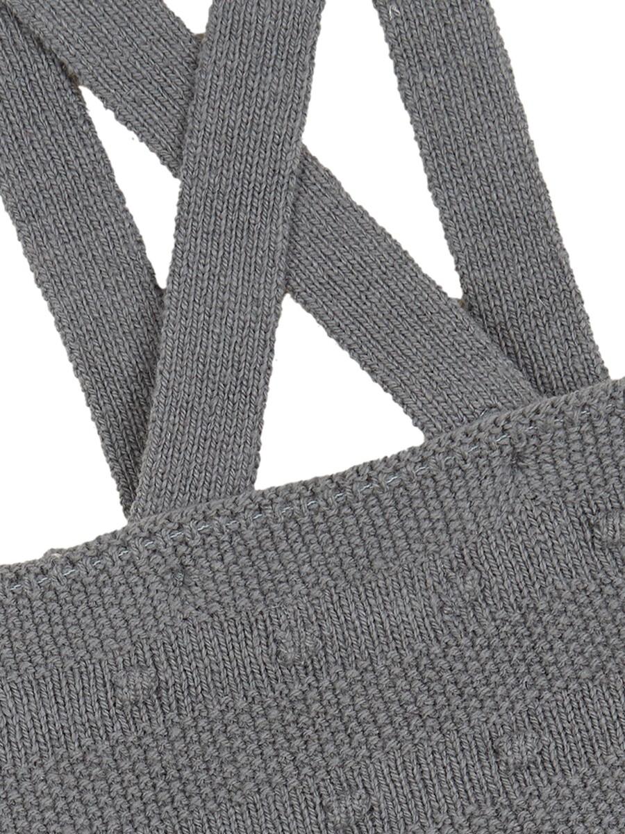 Peto Largo Con Detalles De Punto Arroz Verde Oscuro