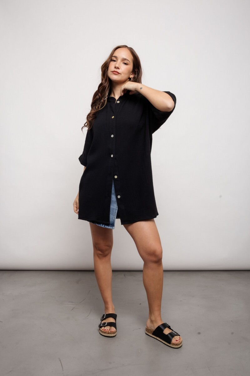 Camisa Celeste Negro